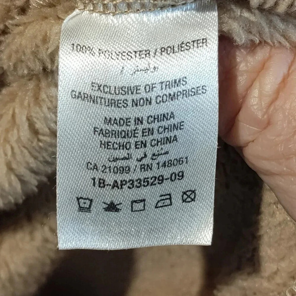 Ardene Tan Warm &  Fuzzy Long Sleeve Teddy Hoodie in Size Small - Picture 4 of 10